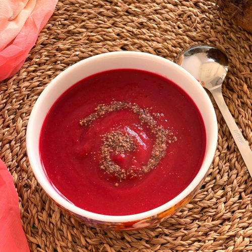 Carrot Beetroot and Horse gram sprouts Soup is a comforting, nutritious and a healthy soup for those cold wintry evenings.