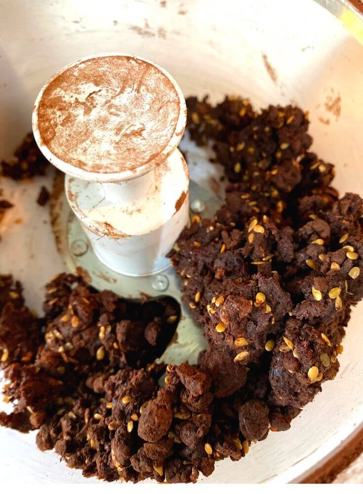 Processing the ingredients in a food processor