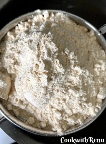 Sieving the flour