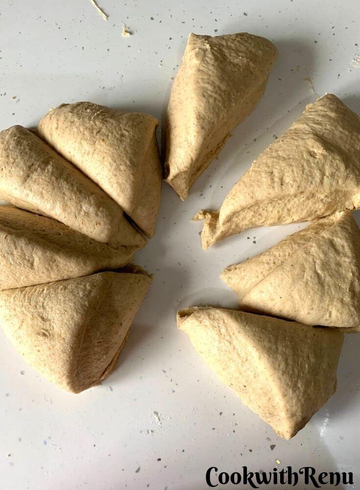 Dividing the dough into equal parts
