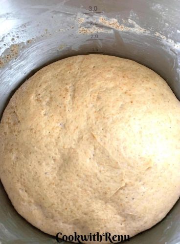 The proofed or fermented dough