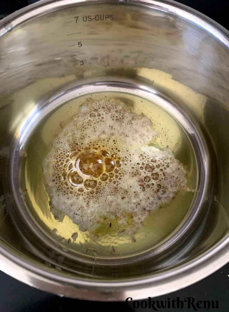 The tadka, with ghee and Jeera