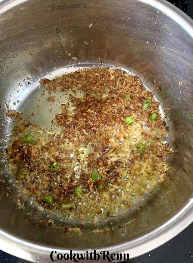 Tadka getting sauteed