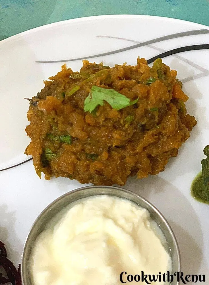 Close up look of Shalgam Bharta / Turnip Veggie Mash