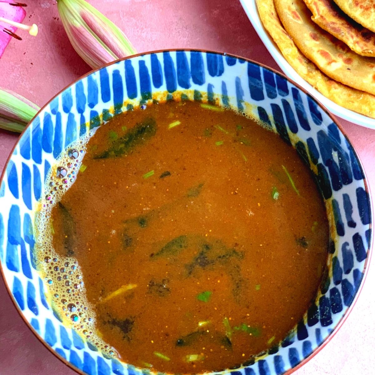 Katachi Amti is a traditional Maharashtrian style thin, spicy, tangy and slightly sweet dal or curry made using the stock of Chana Dal.