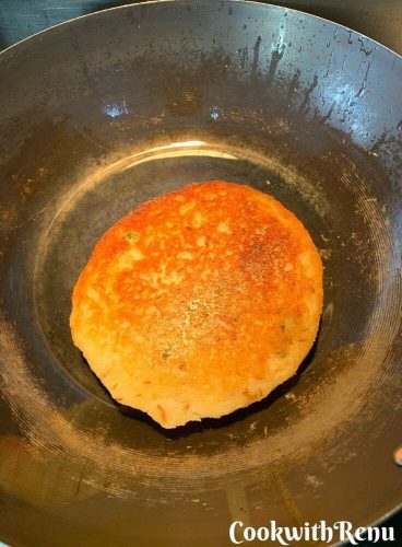 Cooking the other side of Dibba Roti