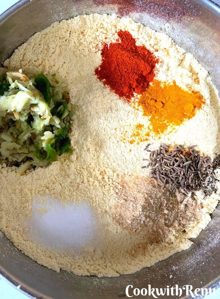 Spices added to the gram flour