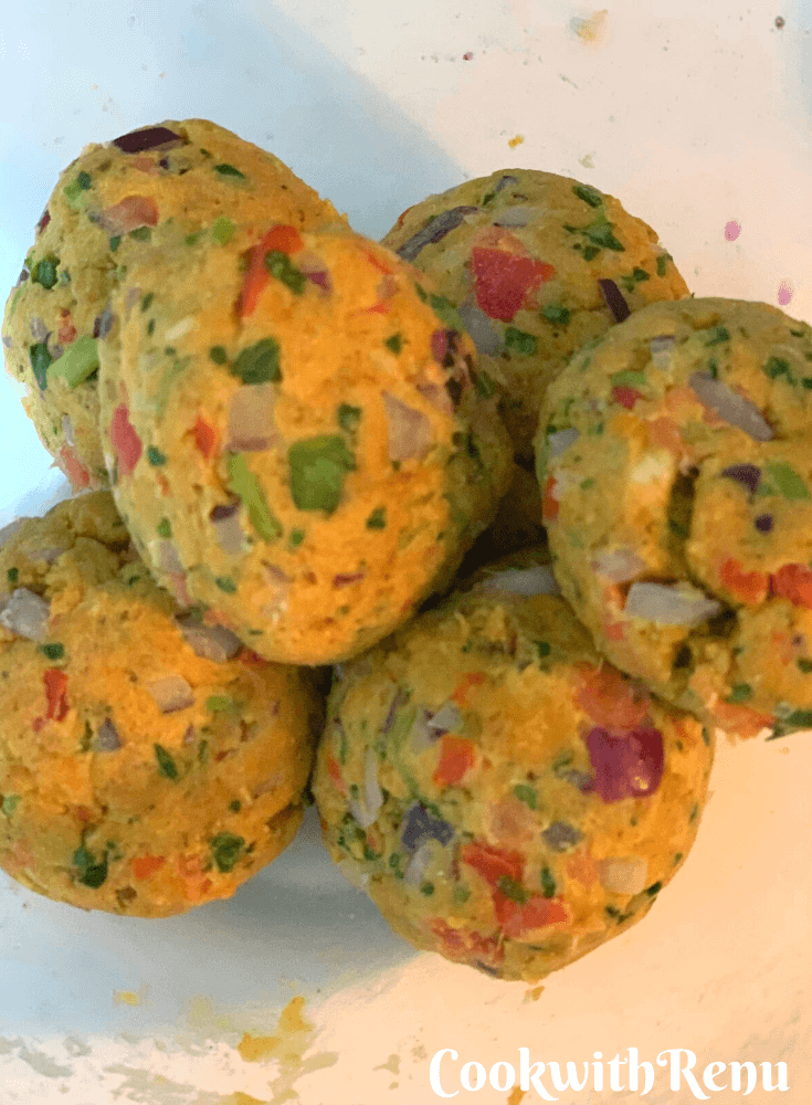 Dividing the dough into lemon size balls