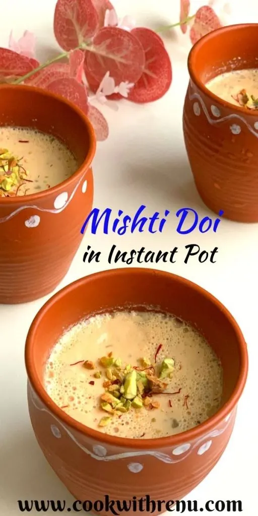Mishti Doi in Instant Pot using Evaporated Milk is an easy, quick and a a classic Bengali sweet yogurt, sweetened with Jaggery.