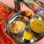 Rajasthani Dal Baati churma is a traditional delicacy from the state of Rajasthan and one of the most popular meals consisting of lentils, Whole Wheat bread/rolls & Churma a sweet.