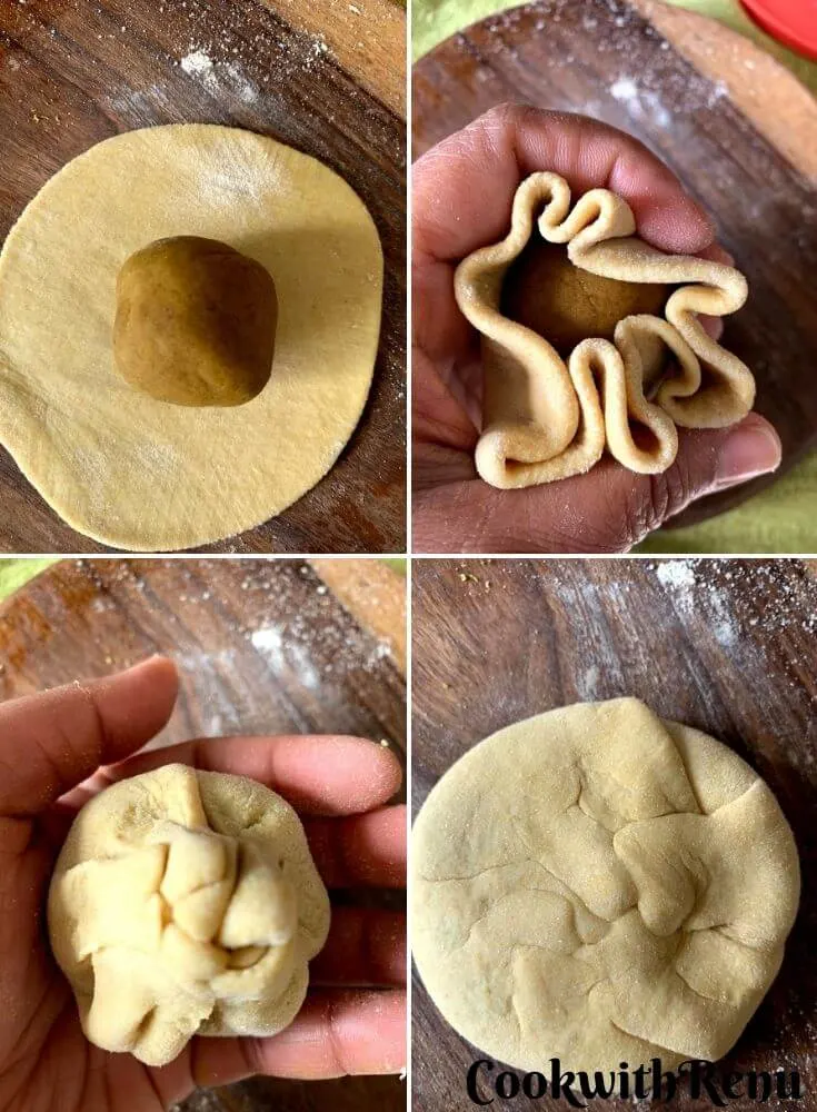 Stuffing the Puran/Stuffing in the dough