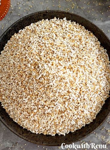 Puffed Amaranth or Popped Rajgira is easy to make gluten free snack that is popped similar to popcorn and consumed as is or in various recipes.