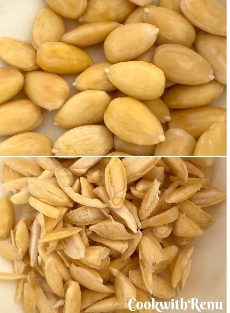 Soaked and chopped almonds