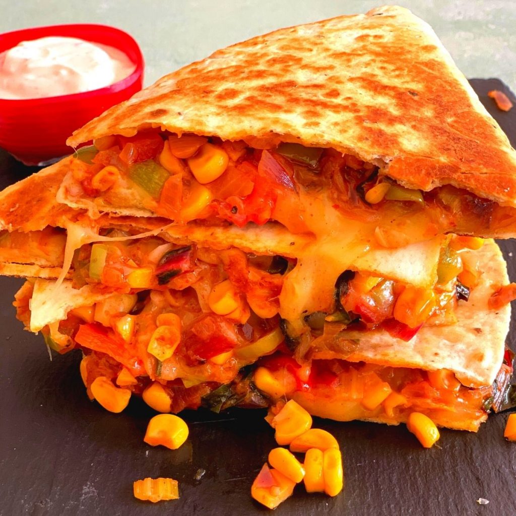 Farmer's Market Vegetarian Quesadilla Cook With Renu