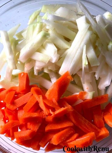 Cut Kohlrabi & Carrot