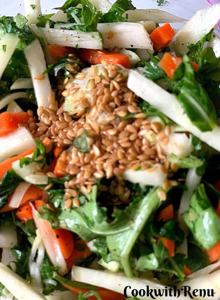 Flaxseed added to Salad