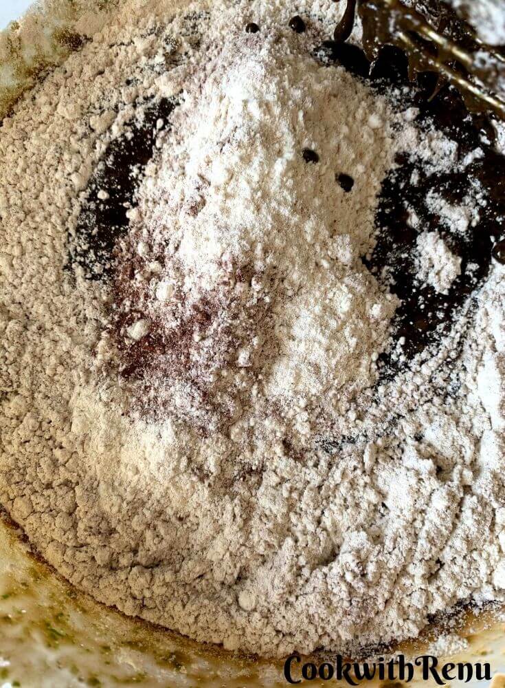 Flour added to the mixture