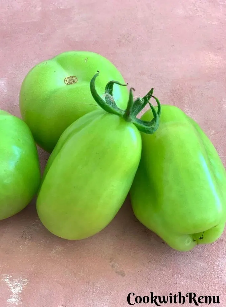 Fresh Green Tomatoes Harvest