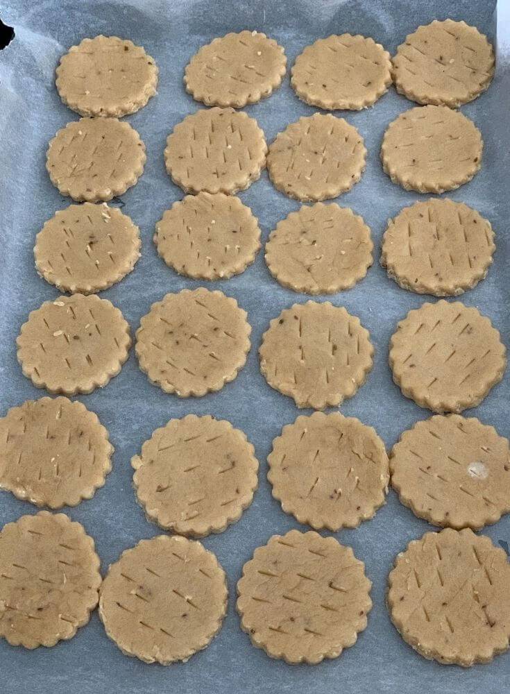 Mathris Arranged on a Baking Tray ready to be baked