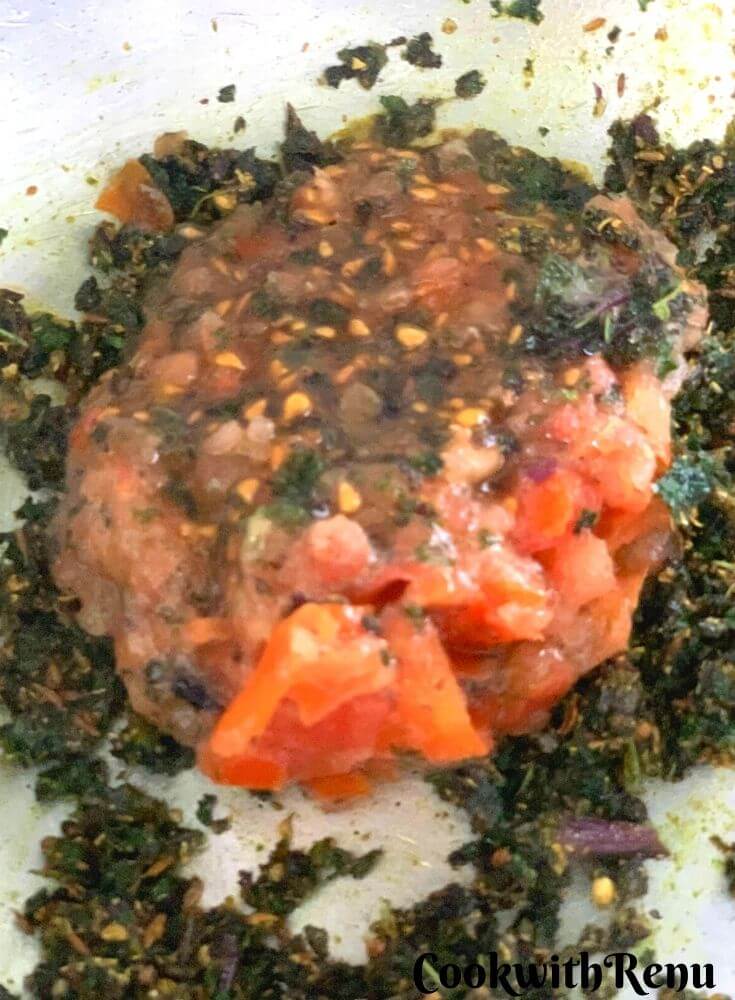 Adding of Tomato in kale