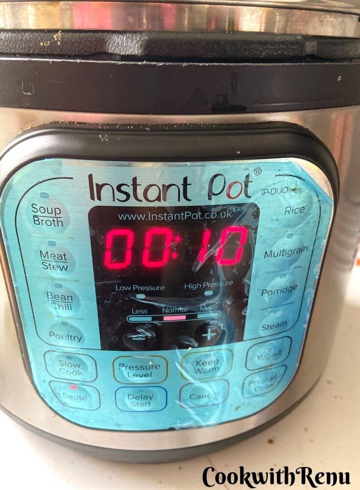 Instant pot set to Saute mode
