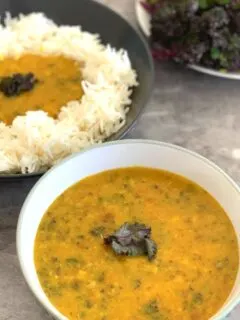 Kale Toor Dal is a healthy, comforting dal that can be enjoyed as is like a soup on cold days or goes well with roti or rice.