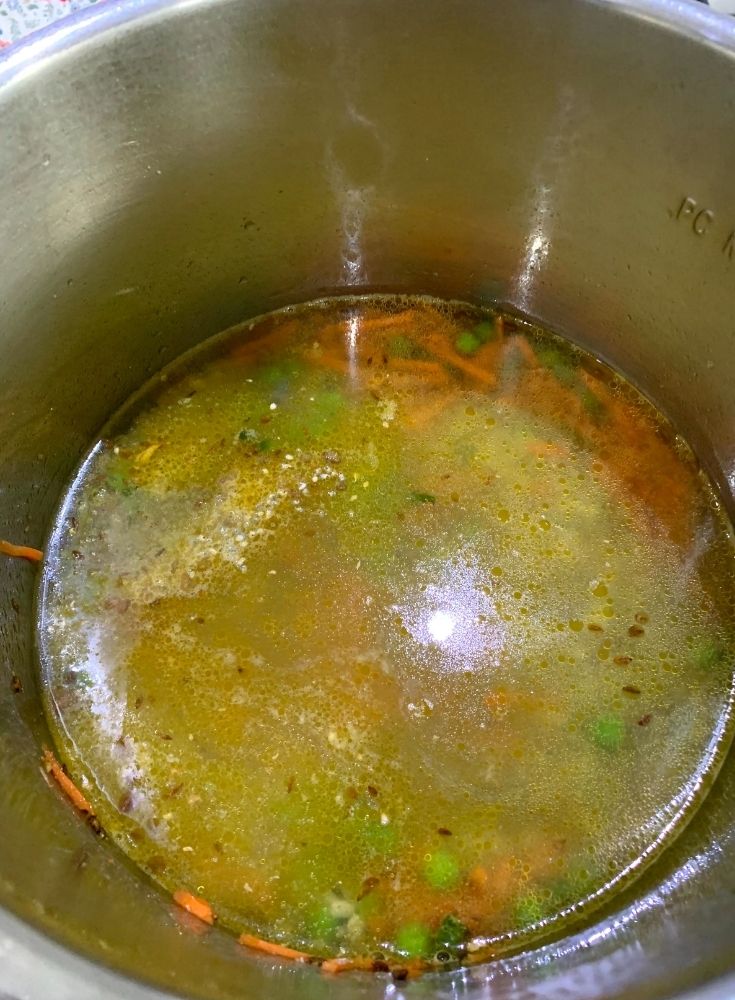 Adding Water and mixing everything