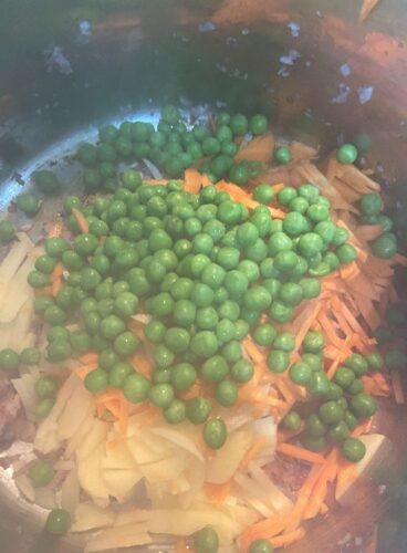 Adding of Green Peas