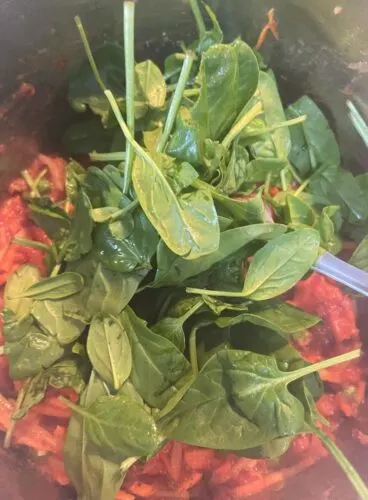 Adding of Spinach