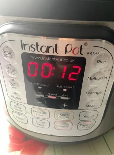 Instant Pot Set to 12 minutes