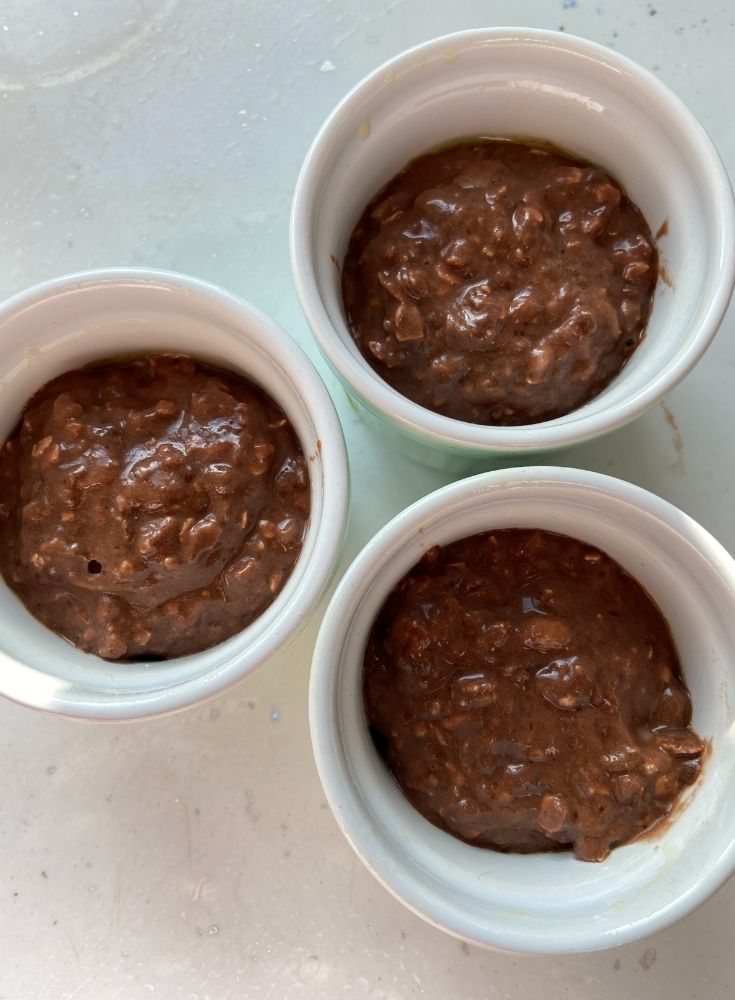 Ramekin Moulds fill with cake batter