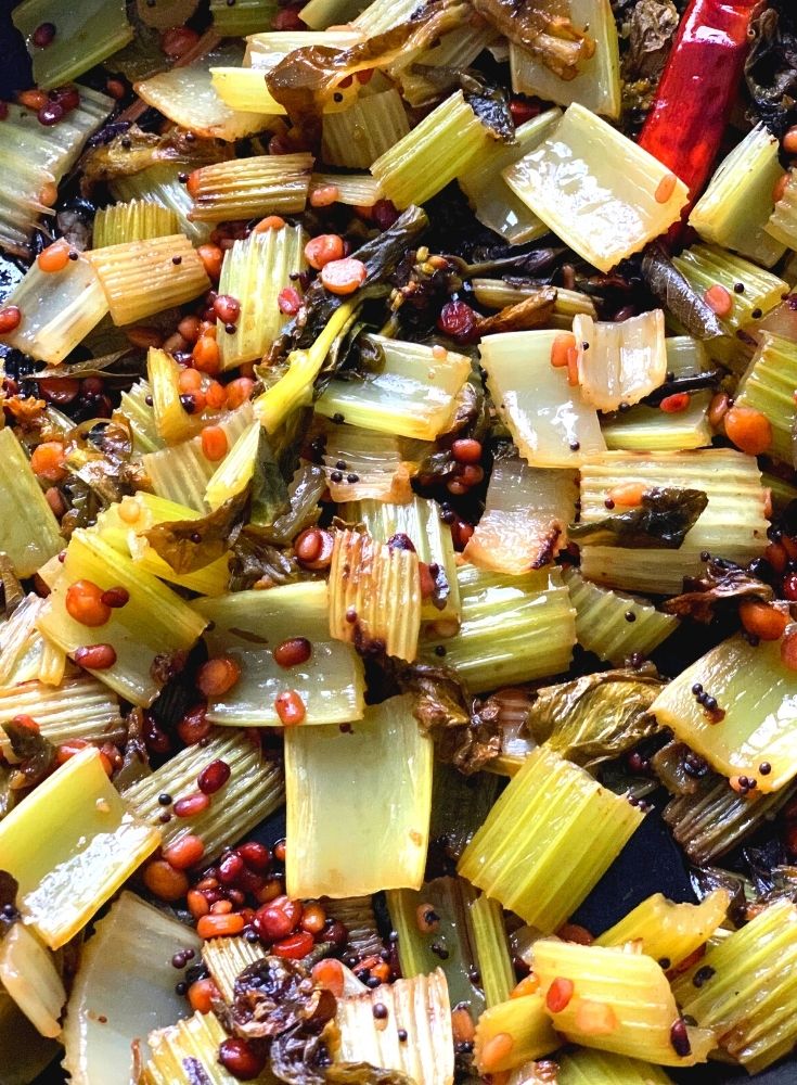 All the ingredients cooked