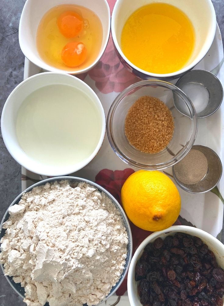 Ingredients for Paska Bread