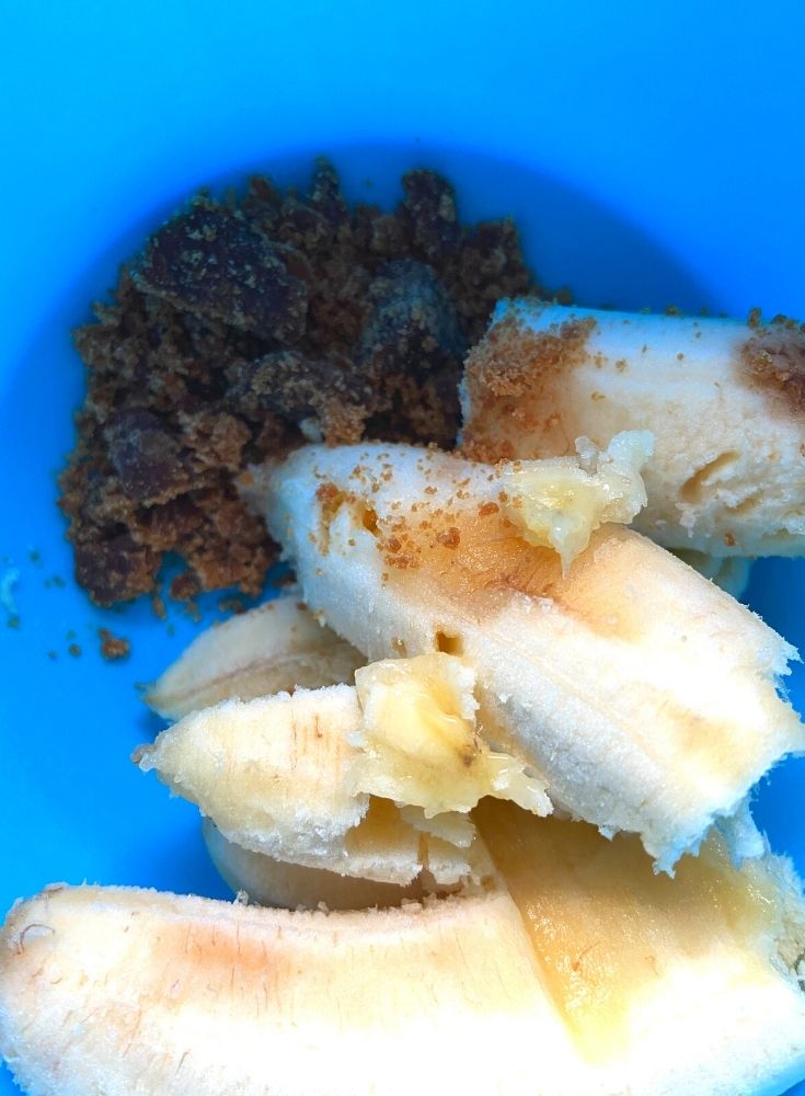 Mashing Banana & Jaggery