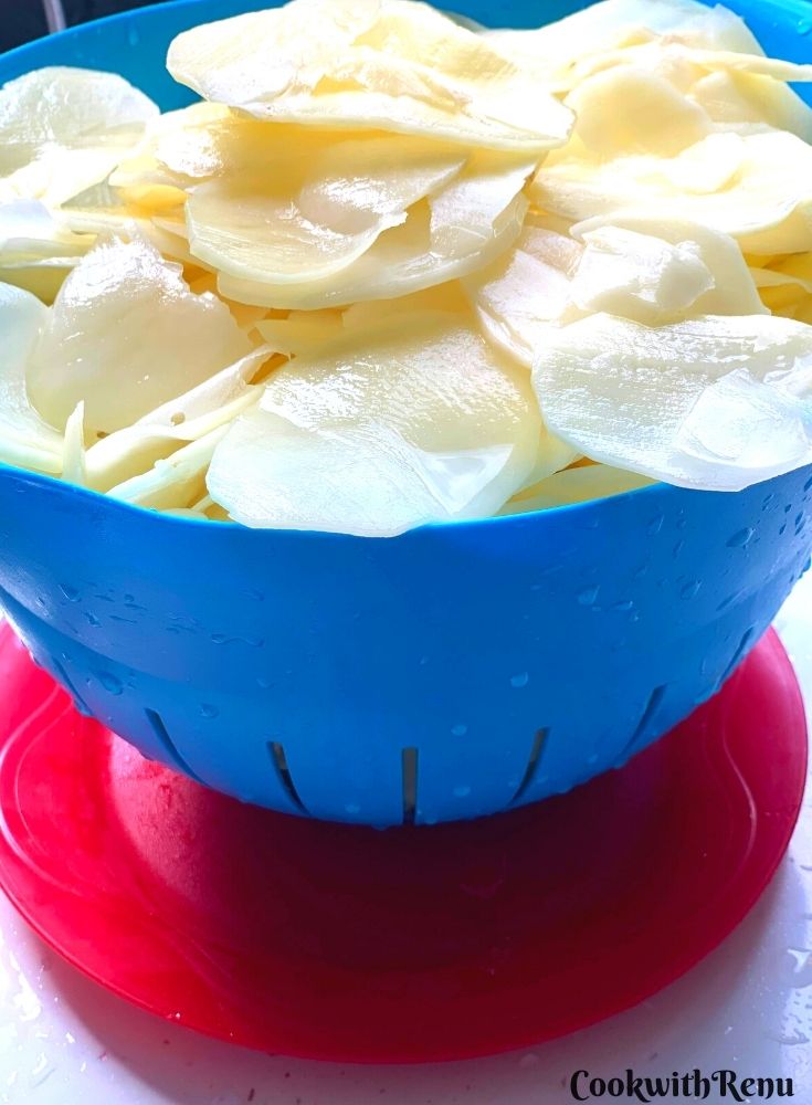 Potato Slices rinsed and drained with water
