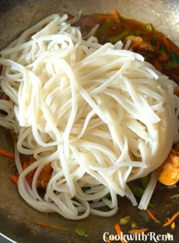 Adding of Rice Noodles