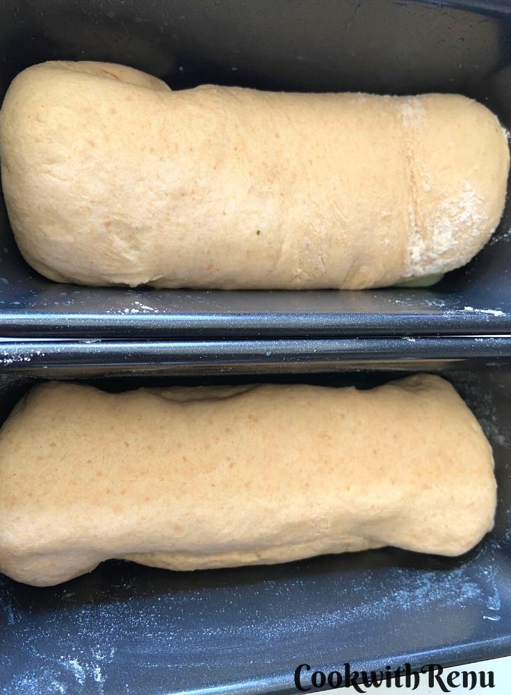 Bread added into the tin
