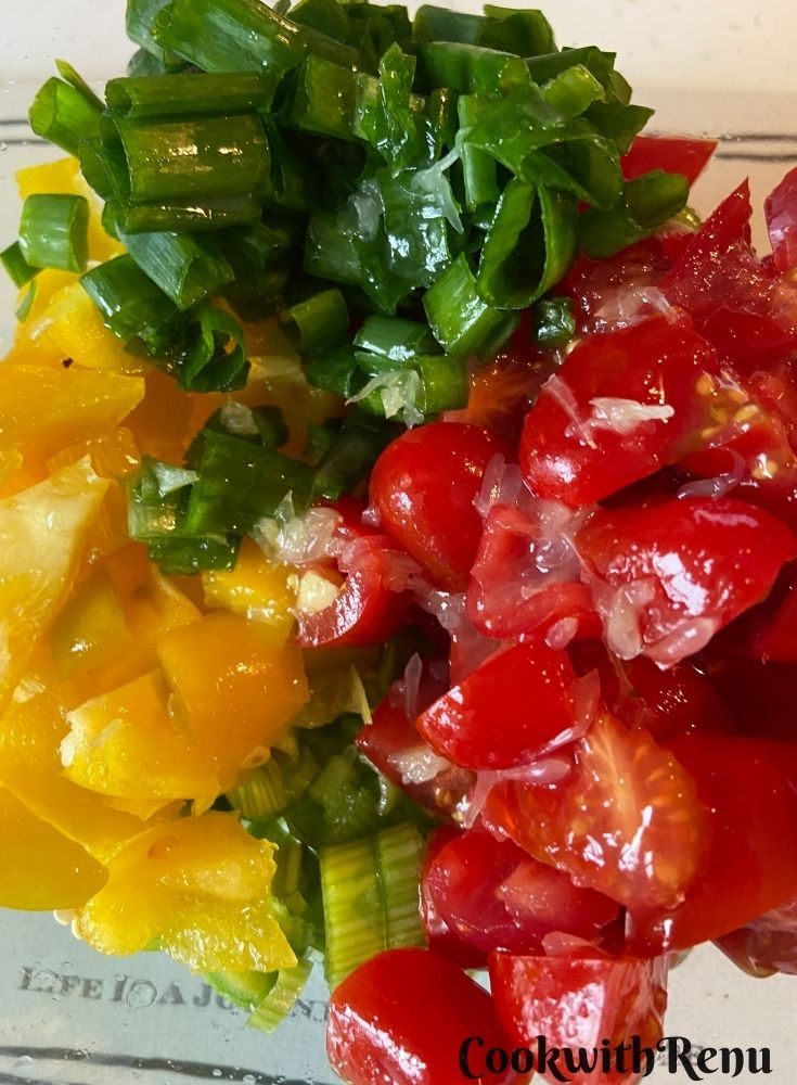 Chopped Tomato, pepper, and green onions