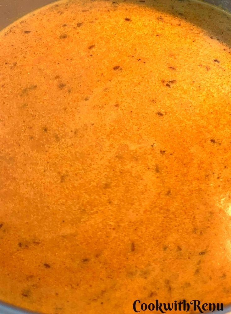 Tomato puree added in veggies