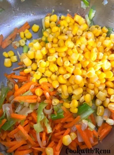 Adding of veggies