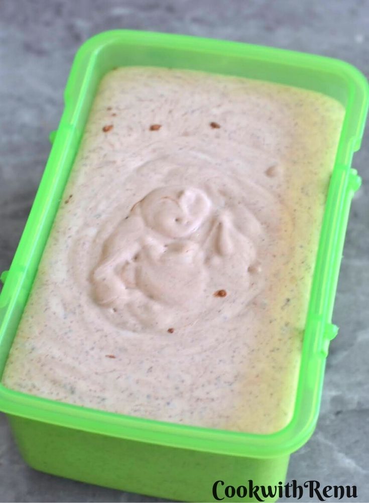 Chocolate Ice Cream ready to be freezed