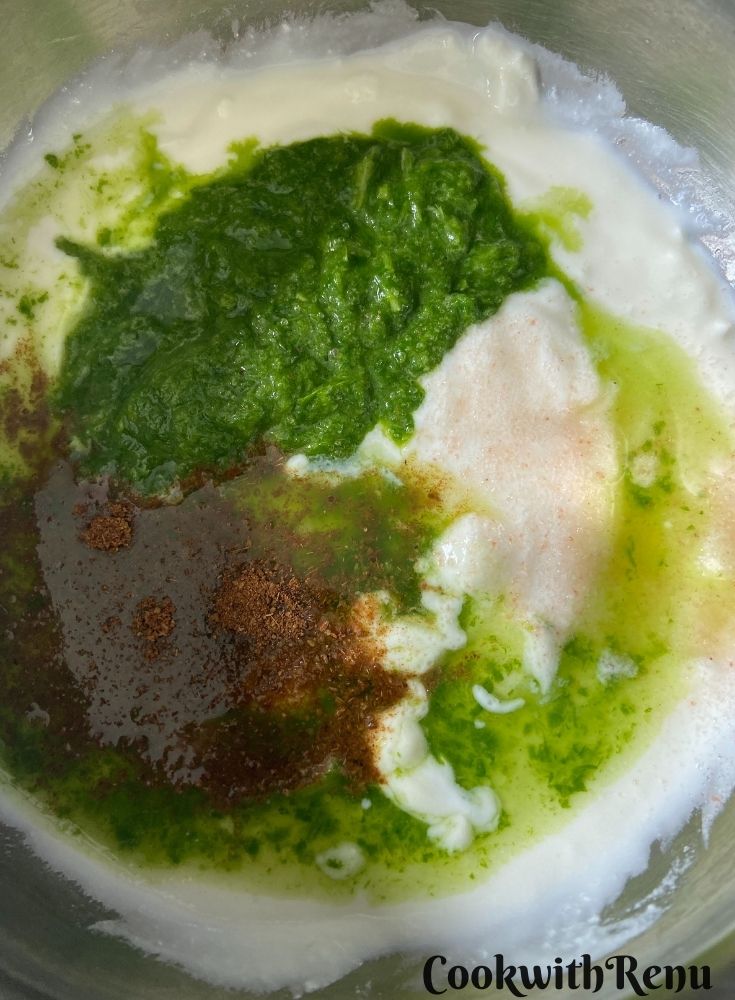 adding of all the ingredients in yogurt