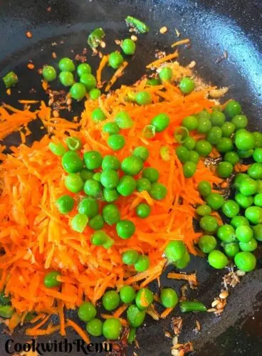 Adding of green peas