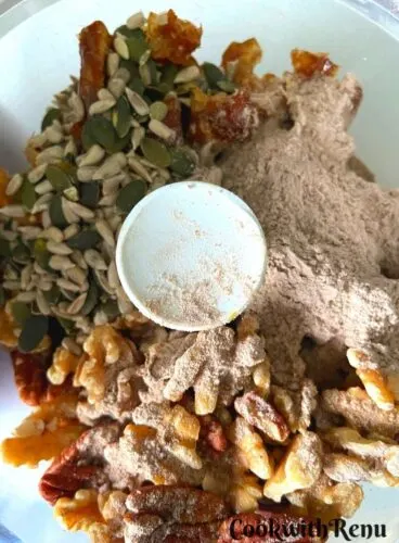 All the ingredients of energy bites into the food processor