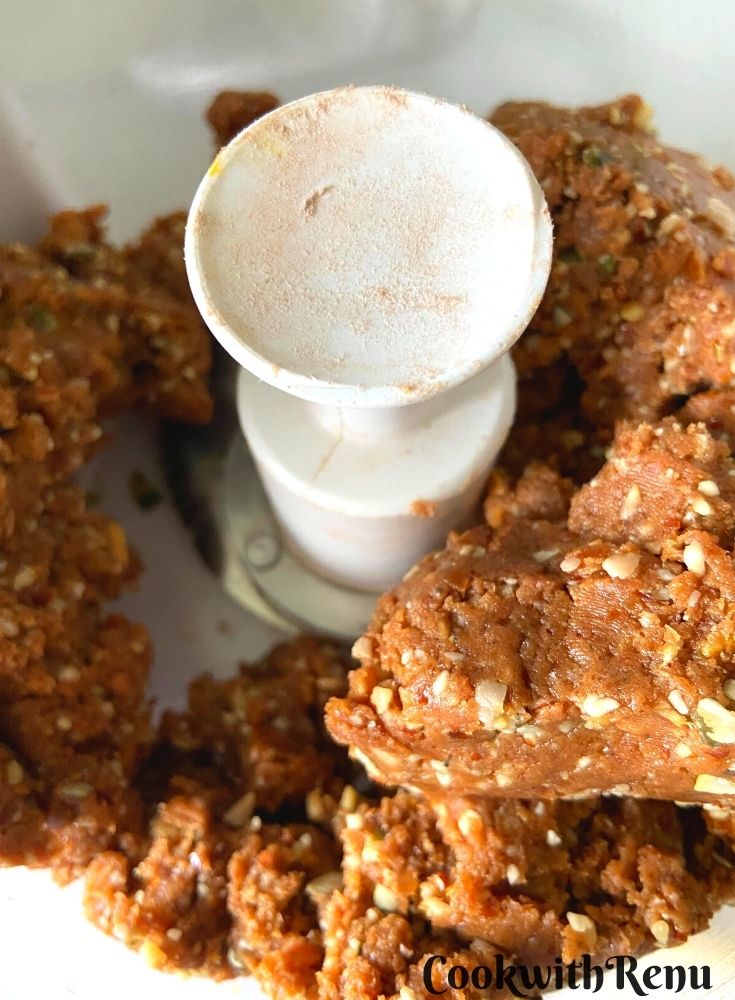 Mixture ready in a food processor