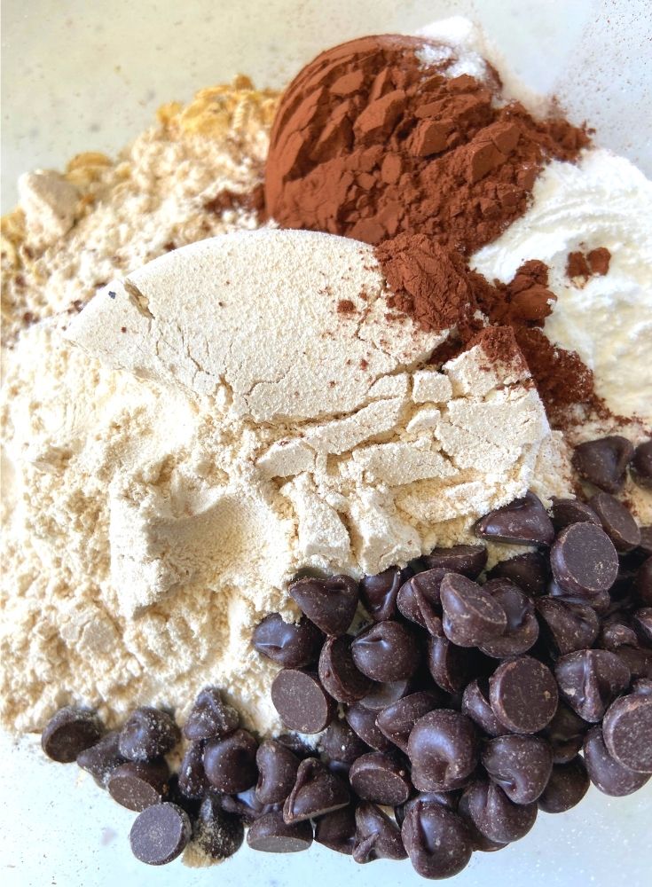 Oats, Dates & Flour Mixture ready to be mixed