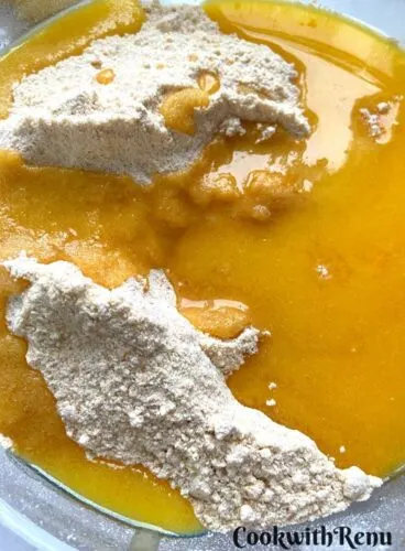 Adding of ghee in the flour