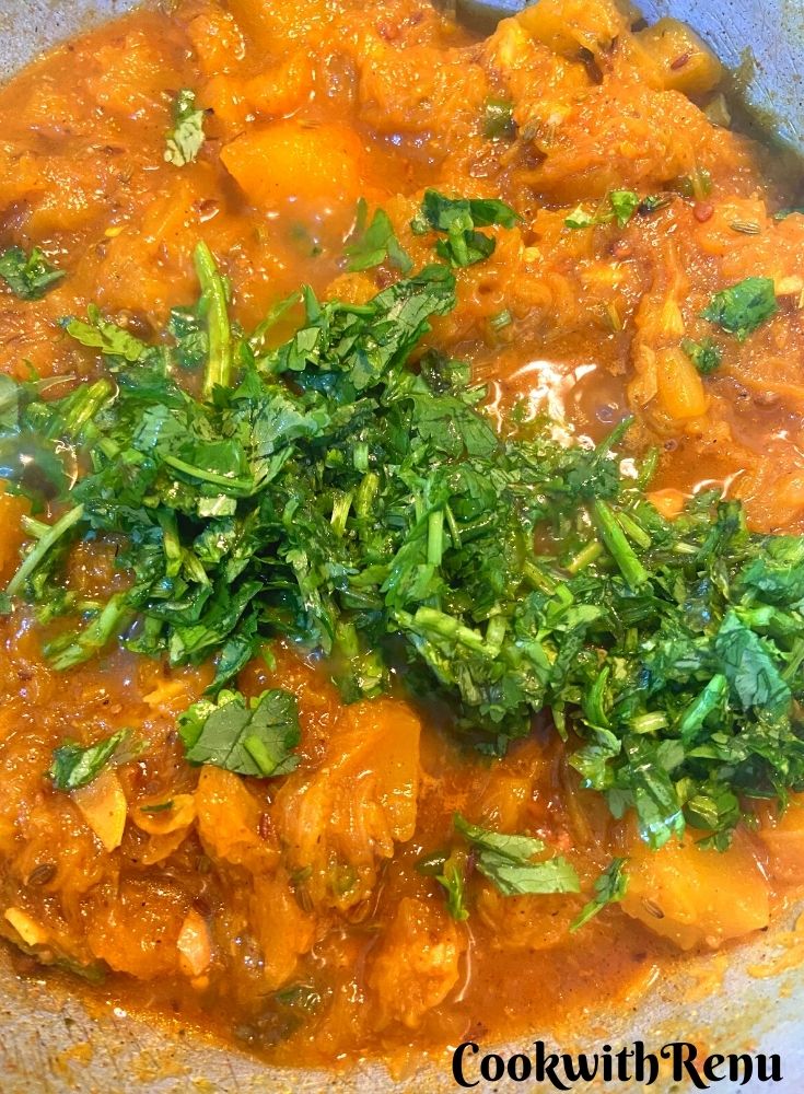 Adding of Fresh Coriander