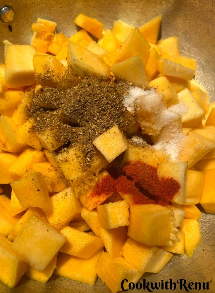 Adding of coriander powder & red chilly powder