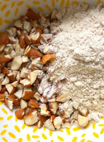 Flour added to almonds